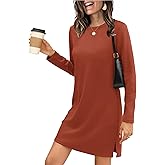 SAMPEEL Dresses for Women 2025 Casual Long Sleeve Cozy Tshirt Dress Fashion Fall Outfits