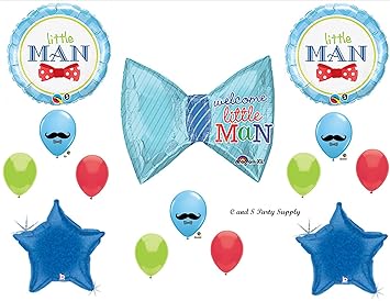 Baby Boy Little Man Bow Tie Baby Shower Balloons Decorations
