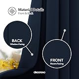 Deconovo Blackout Curtains Navy Blue 55 x 114 Inch Eyelet Room Darkening view 5
