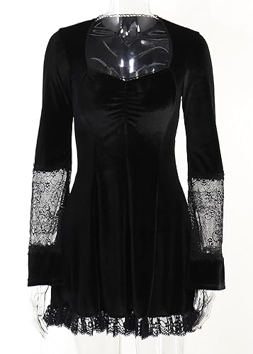 TSMNZMU Gothic Mini Dress Vintage Long Flare Sleeve Velvet Dresses Punk Grunge Witchy Dress Emo Alt Lolita Fairy Dresses in Kenya | Whizz Women TSMNZMU Gothic Mini Dress Vintage Long Flare Sleeve Velvet Dresses Punk Grunge Witchy Dress Emo Alt Lolita Fairy Dresses in Kenya | Whizz Women