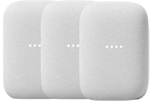 Google Nest Audio (3-Pack) Smart Speakers – Multi-Room Wireless Home Speaker Bundle with Bluetooth, Wi-Fi, Assistant, Stereo Sound, Voice Control & Smart Home Integration