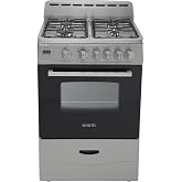 Avanti Compact Gas Range Oven 24-Inch with 4 Sealed Burners Automatic Electronic Ignition Large 2.6 cu.ft. Oven Storage Drawer Glass Door and Oven Light, in Stainless Steel