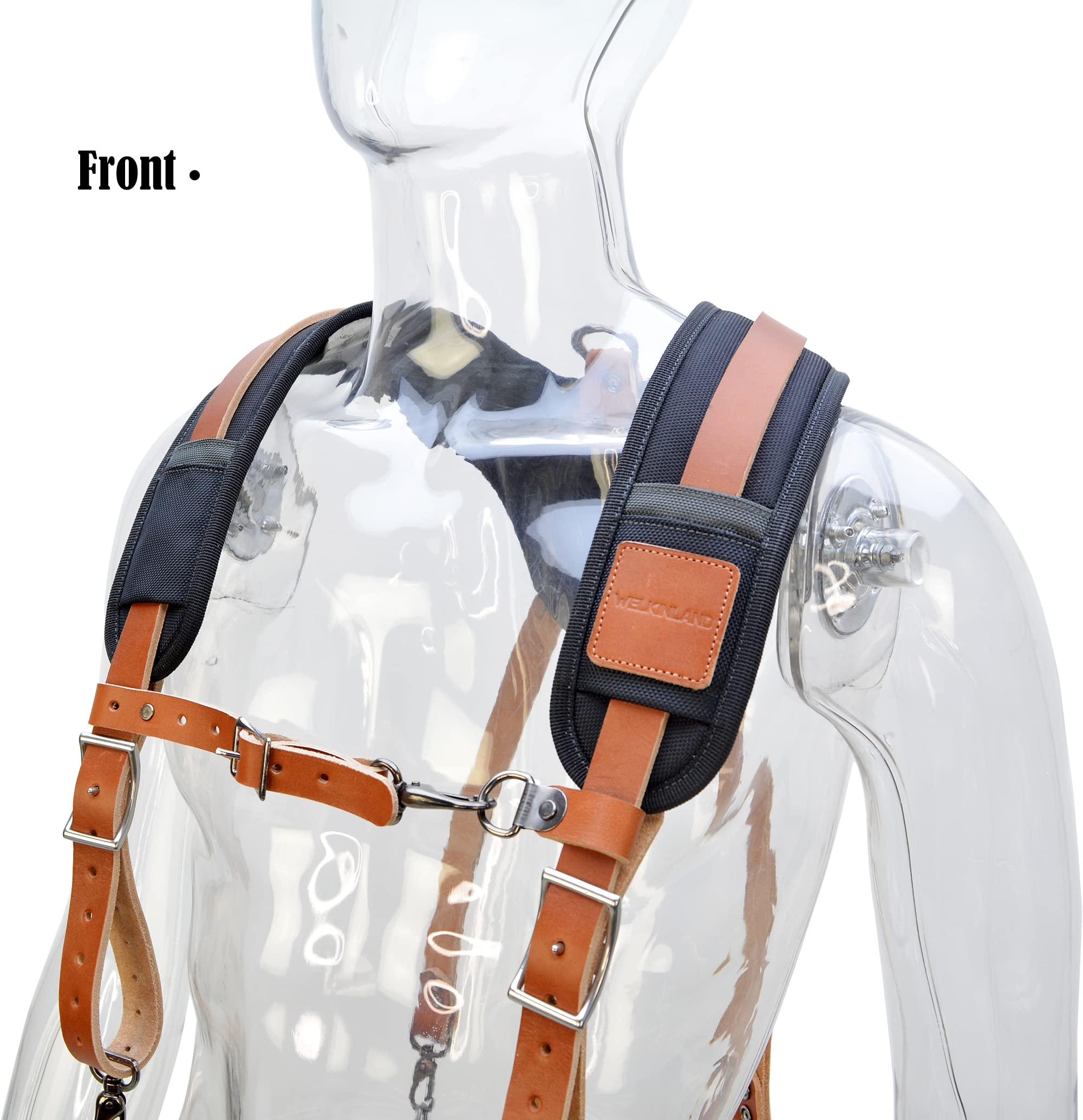 Construction suspenders for carpenter, men for framing Leather tool belt