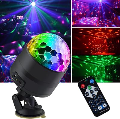 LITE WORLD Disco Ball Light LED Mini Colour Stage Light USB DC5V