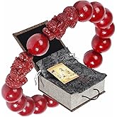 biuufish Feng Shui Bracelet Cinnabar Bracelet, Cinnabar PiXiu Bracelet Prayer Beads Dragon Protection Bracelet for Men Women, Red Bead Bracelets Jewelry Gifts Meaning to Attract Wealth and Good Luck
