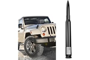 Engirette American Flag Car Truck Bullet Antenna Replacement 7 inch - Anti-Theft Design for Jeep Wrangler Gladiator JL JK JT Rubicon Sahara Unlimited Sport 4xe Willys Mojave 2007-2025 (Black)