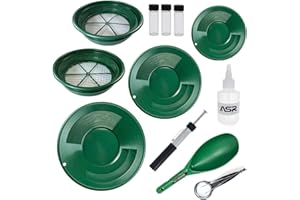 ASR Outdoor Complete 11pc Gold Panning Kit Prospecting Equipment with 1/2 and 1/4 Classifier Screens, Gold Pans