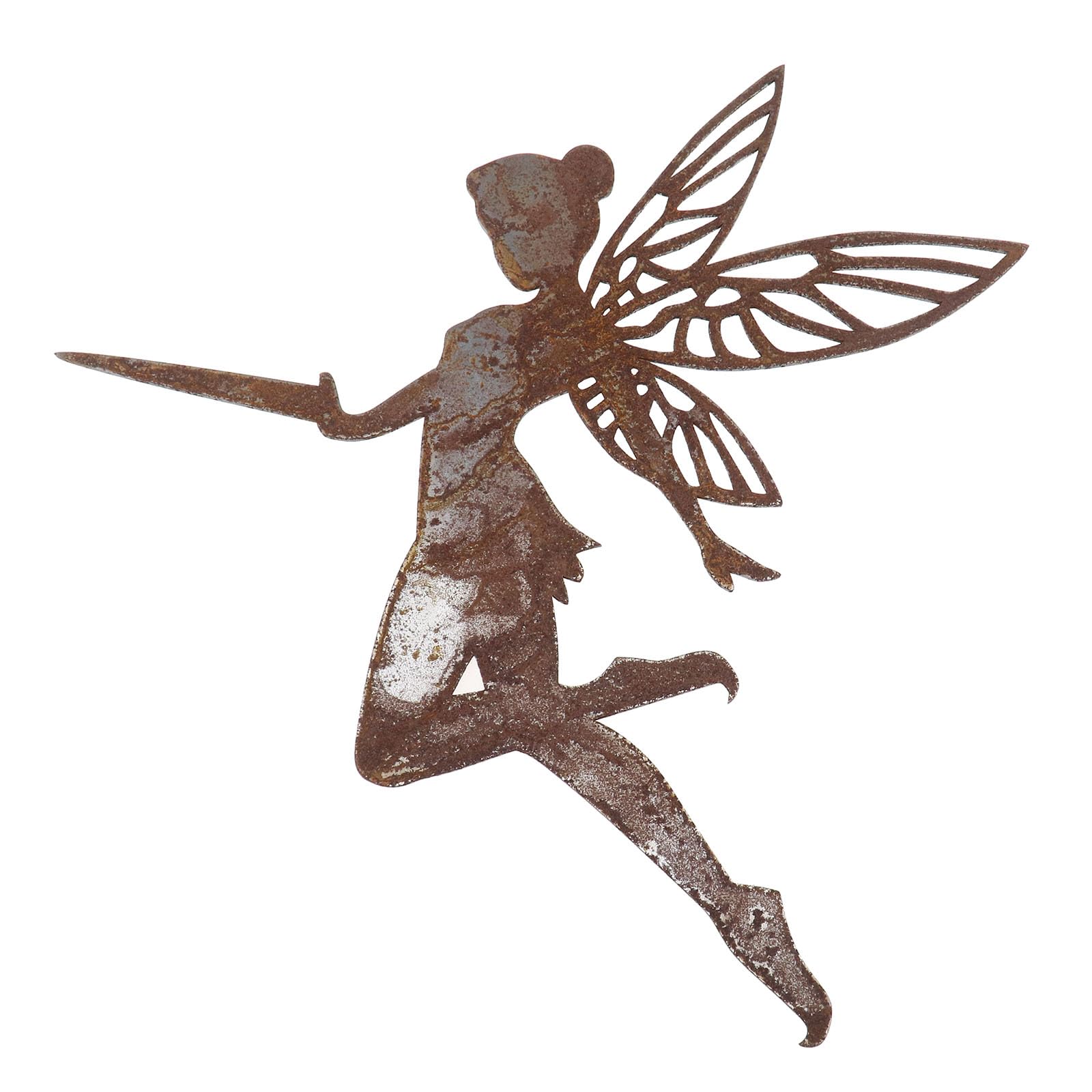eMagTech Flying Fairy Decoration Garden Elf Fairy Decoration Outdoor Garden Metal Rust Ornaments for Trees Pillars Trunks 27x25cm