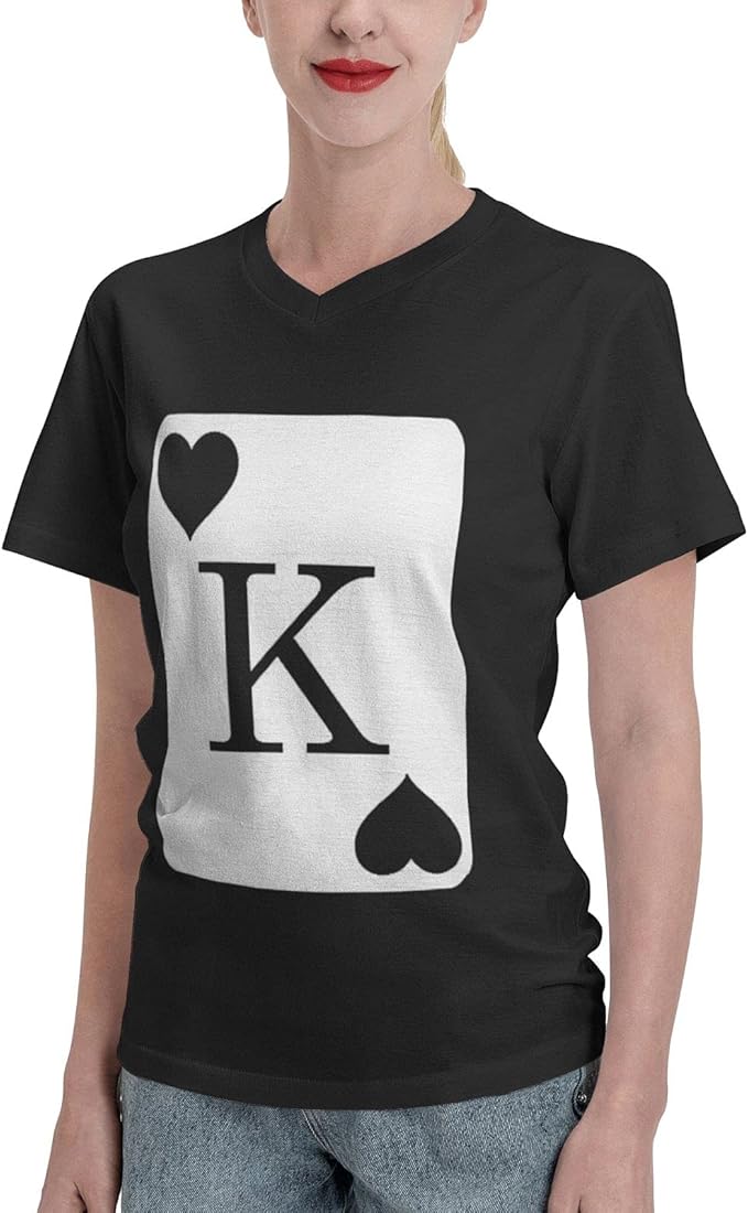 King of Spades Womens Short Sleeve VNeck Tees Sweatshirt