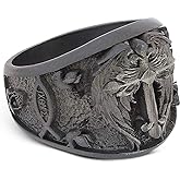 Crusader Ring, Chi Rho Ring, Silver Christian Ring, Templars Cross Ring, Bishop Signet Ring, Catholic Ring for Man, Trinity Knot Gif