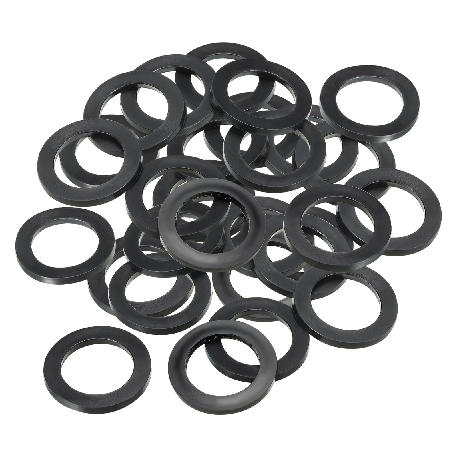 PATIKIL M32 Rubber Flat Washer, 80 Pack 32mm ID 46mm OD 4mm Thick Sealing Spacer Gasket Ring for Faucet Pipe Water Hose Fastener Bolt, Black
