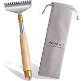 Aznrszy Oversize Back Scratcher Extendable, Backscratchers for Men Women with Wooden Handle Steel Massage Roller Wider Claw, Sturdy Manual Body Scratcher Massager Extend Up to 62CM