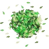 Tiny Green Leafs Bead 300 Pcs Green Acrylic Leaf Beads Leaf Crystal Glass Spacer Beads Leaves Pendant Charms with 2mm Hole for Jewelry Making DIY Crafts Jewelry Making Earring Necklace Anklet