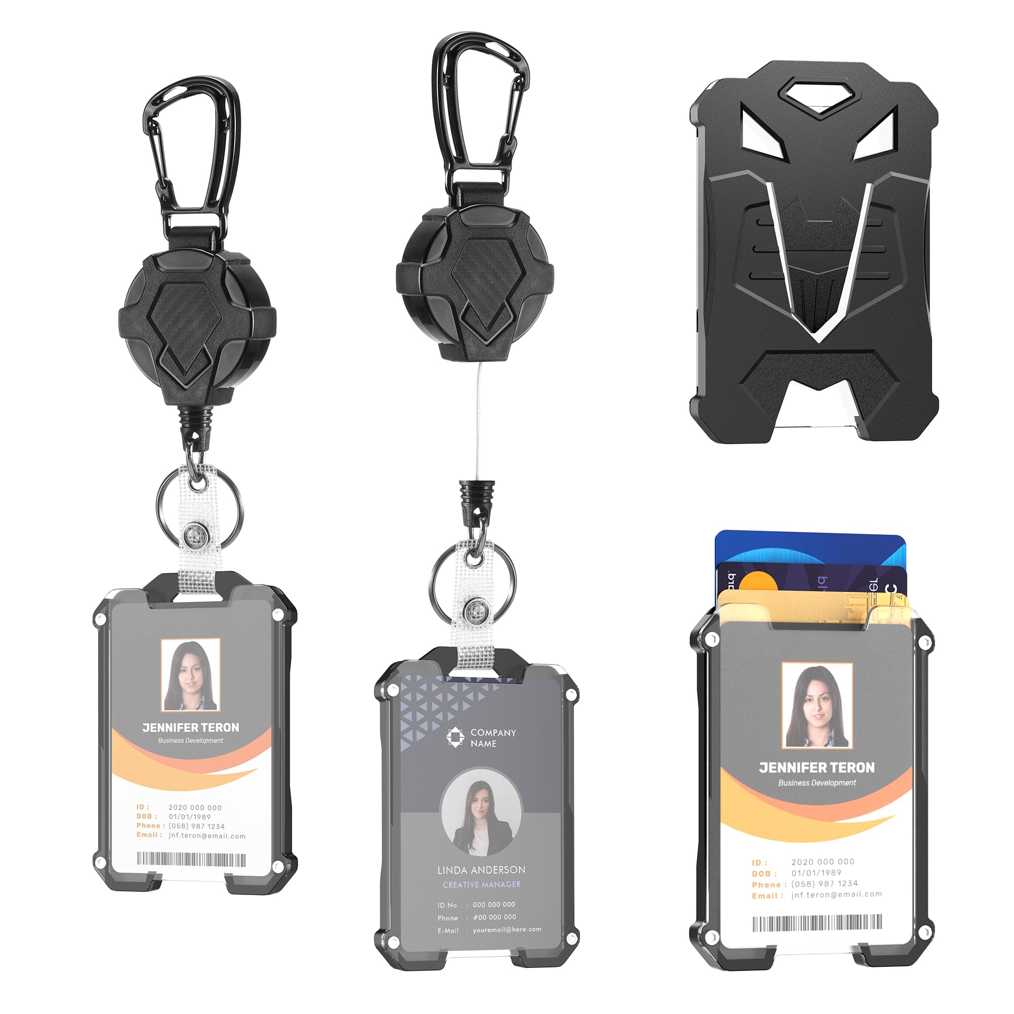 Photo 1 of 2 Pack Badge Holder Retractable Clip Id Badge Card Holders