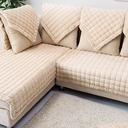 Amazon Com Dfamily Plush Sofa Slipcover 1 Piece Suede Couch Cover