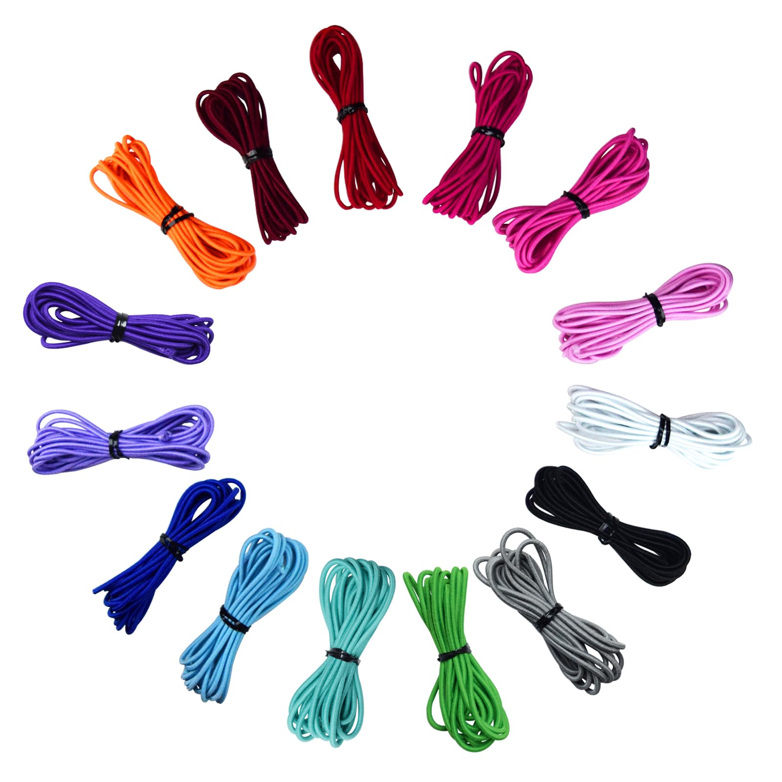Photo 1 of FOONEA 33 Yards 2mm Elastic Band Cord Bracelet String Rubber Rope 15 Colors 6.6ft/pcs for Bracelet, Beading, Jewelry Making