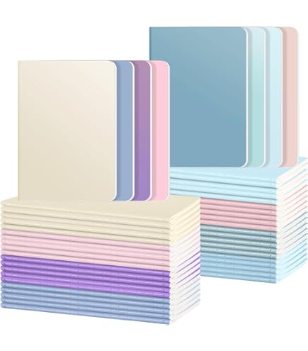 thumbnail image 2 of Toplive 10-Pack A5 Kraft Notebooks - Lined, College Ruled, Rainbow Spine, 80gsm Paper 2 of 11