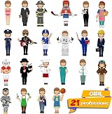 SpriteGru Magnetic Dress Up Doll Set 56 PCS 21 Occupations Preschool Learning view 4