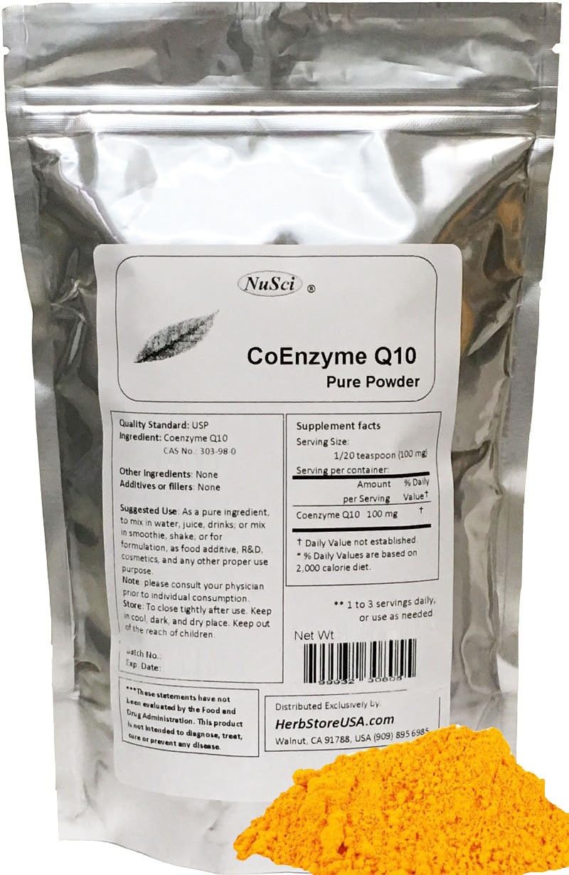 NuSci CoEnzyme Q10 CoQ10 Q10 Pure Powder (250 Grams (8.8 oz))