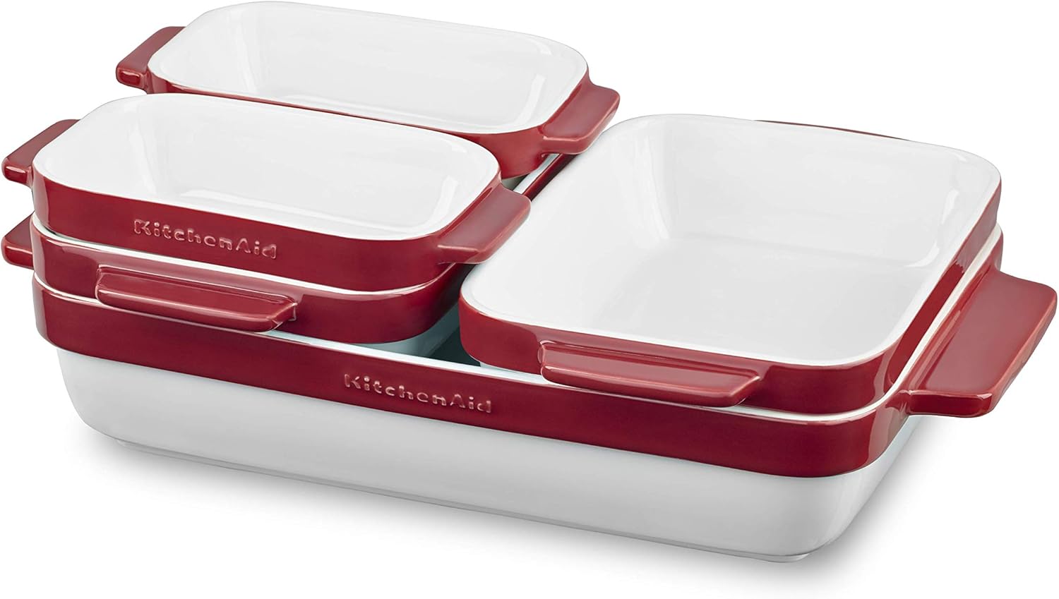 KitchenAid Set of Stackable 5 Piece Ceramic Ceramic Red, 27 x 44 *