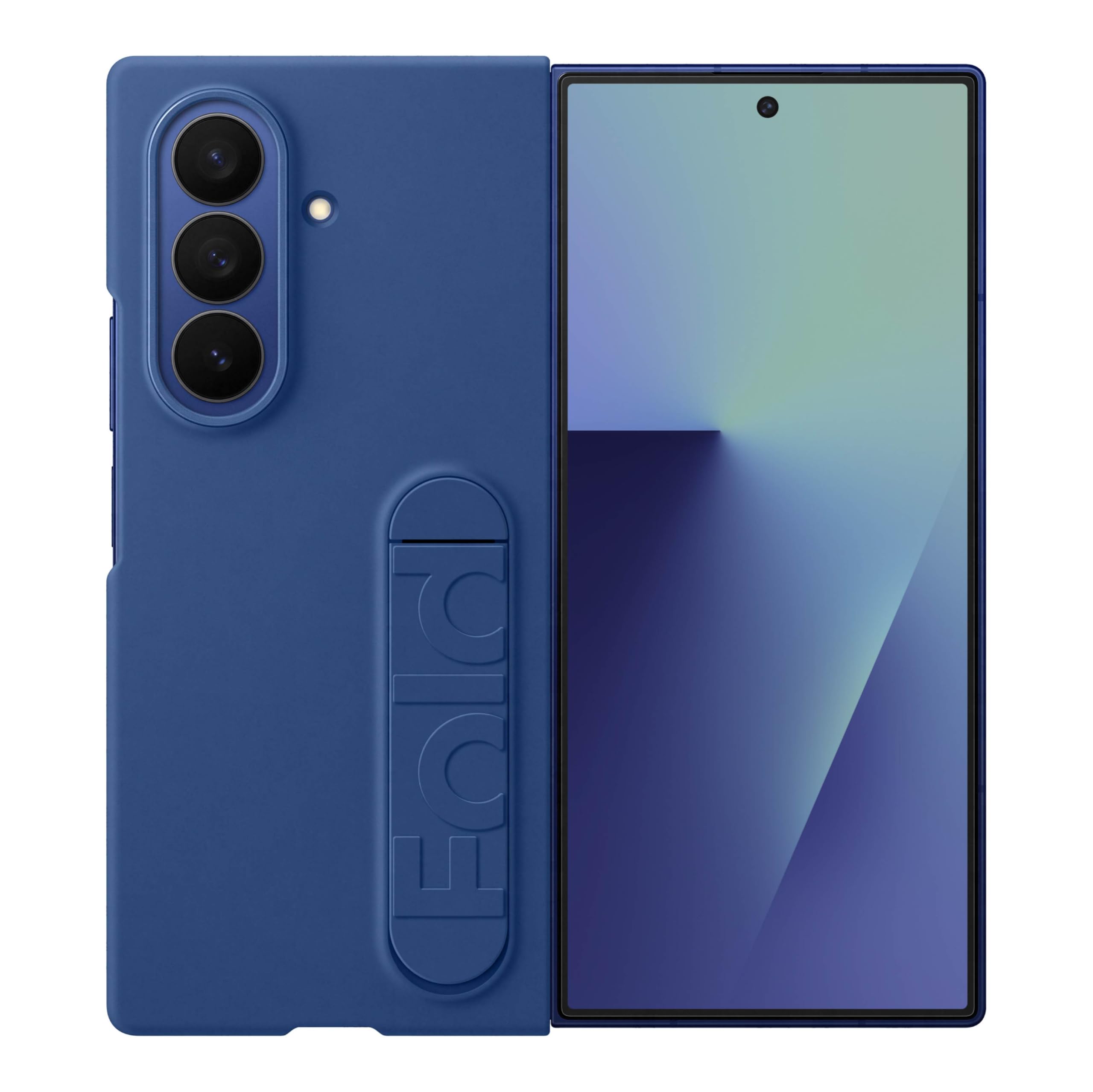Photo 1 of Samsung Galaxy Z Fold7 Silicone Phone Case, Protective Cover with Stand, Secure Grip, Soft, Comfortable Design, US Version, Navy