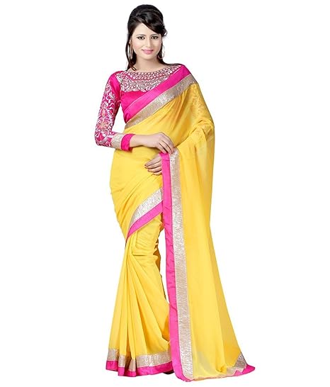Winza Designer Chiffon Saree with Blouse Piece