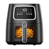 Kitchen Elite 5.5 Qt. Digital Air Fryer, Countertop Cooker with LED Screen, Presets for Air Fry, Roast, Dehydrate, Defrost and Reheat, Black