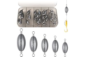 THKFISH Fishing Weights Inline Weights Trolling Sinkers Swivel Weights Quick Set Up Lead Fishing Sinker with Inner Swivel
