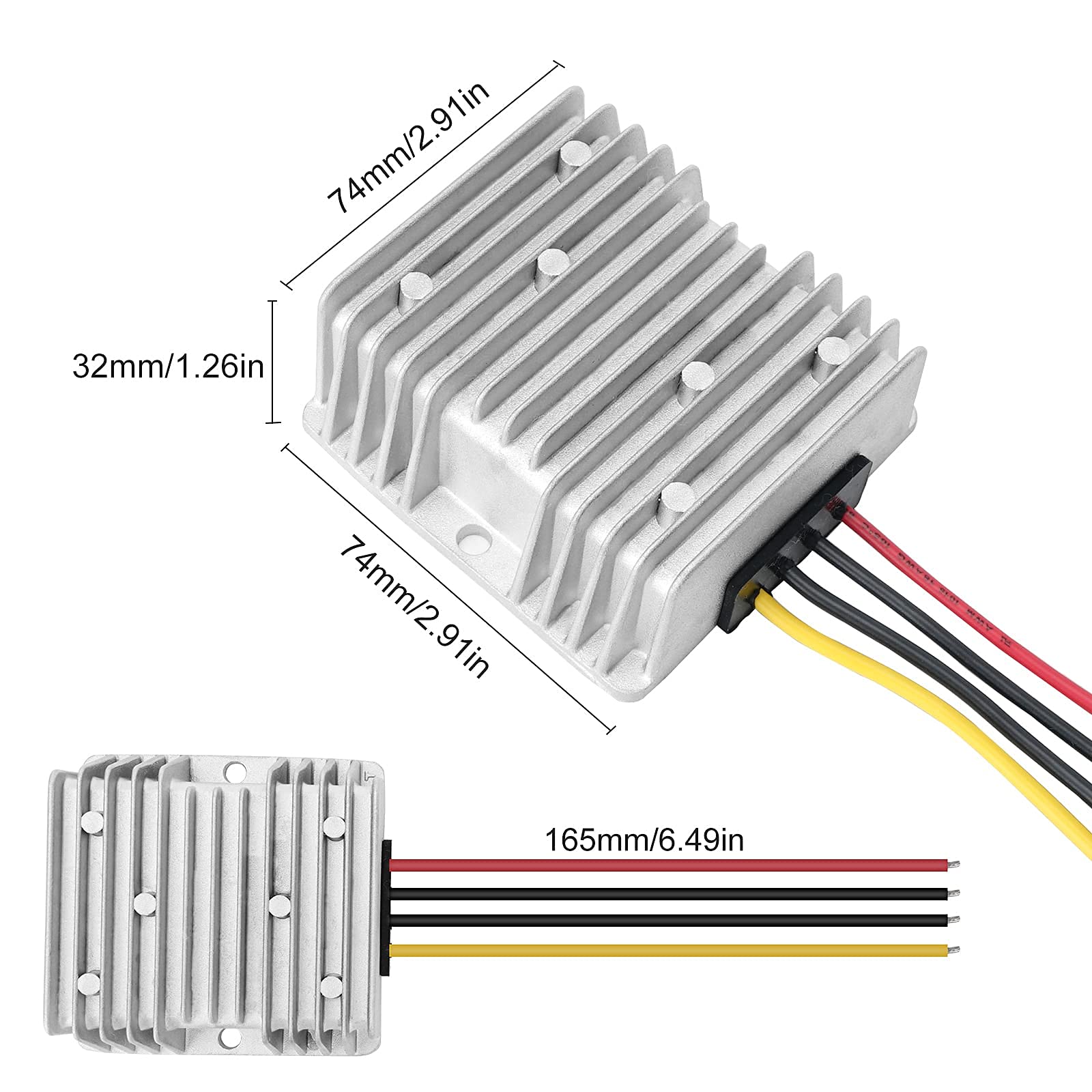 DC 36V/48V Step Down to 12V 20A 240W DC DC Converter Regulator Power Supply Module Buck Transformer, Waterproof Voltage Reducer for Golf Cart, forklifts Car