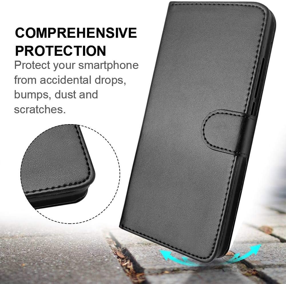 SDTEK Case Compatible with Alcatel 1 (2019-2021), Leather Wallet Flip Book Folio Wallet View Phone Cover Stand (Black) - Image 5