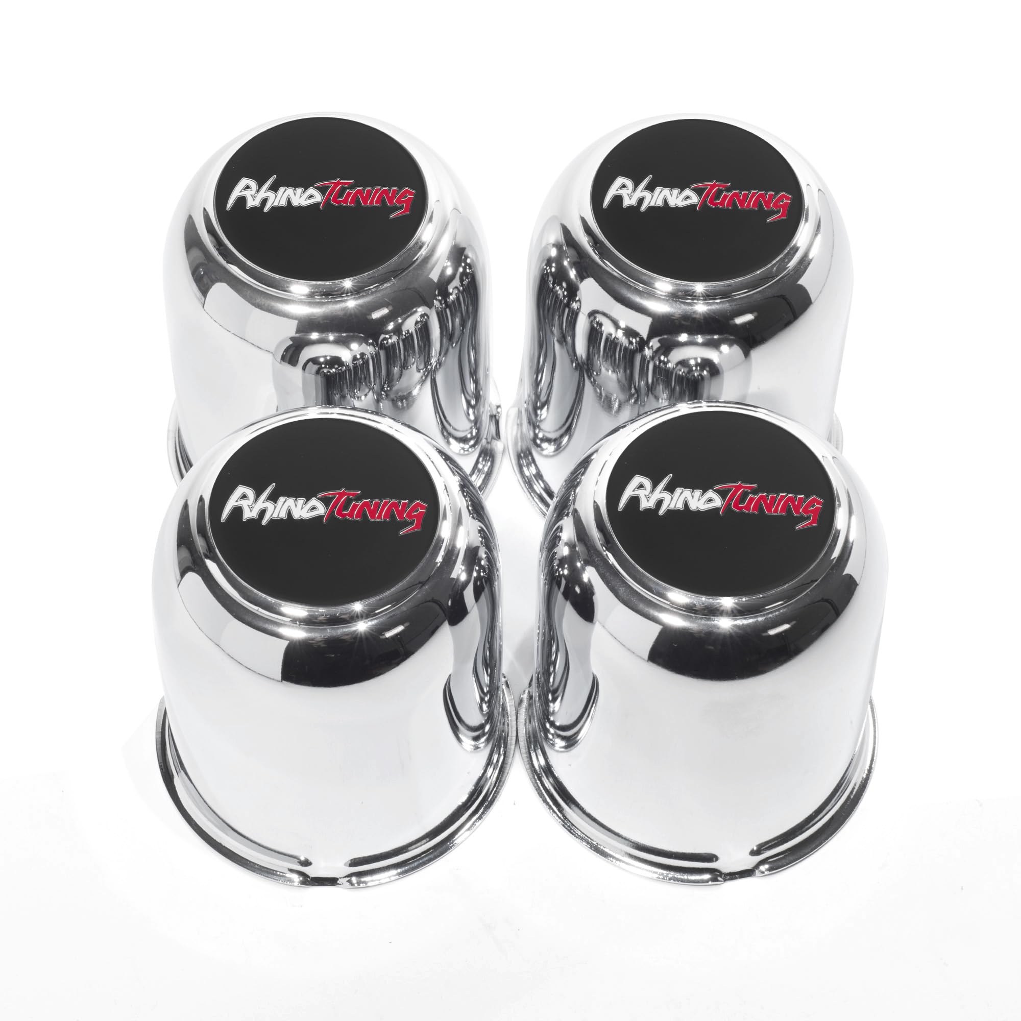 Photo 1 of RTrhinotuning 4 PCS 3.19" 81 mm Wheel Center Caps for Truck Trailer Rim Center Bore, 3.19" Hub, 3.62" Tall Chrome Push Through Hub Caps
