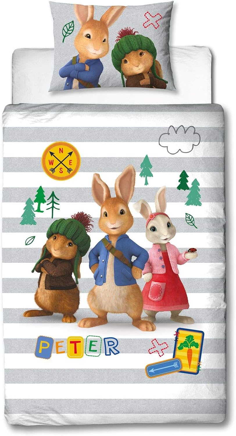 Character World Official Peter Rabbit Single Duvet Cover Forrest