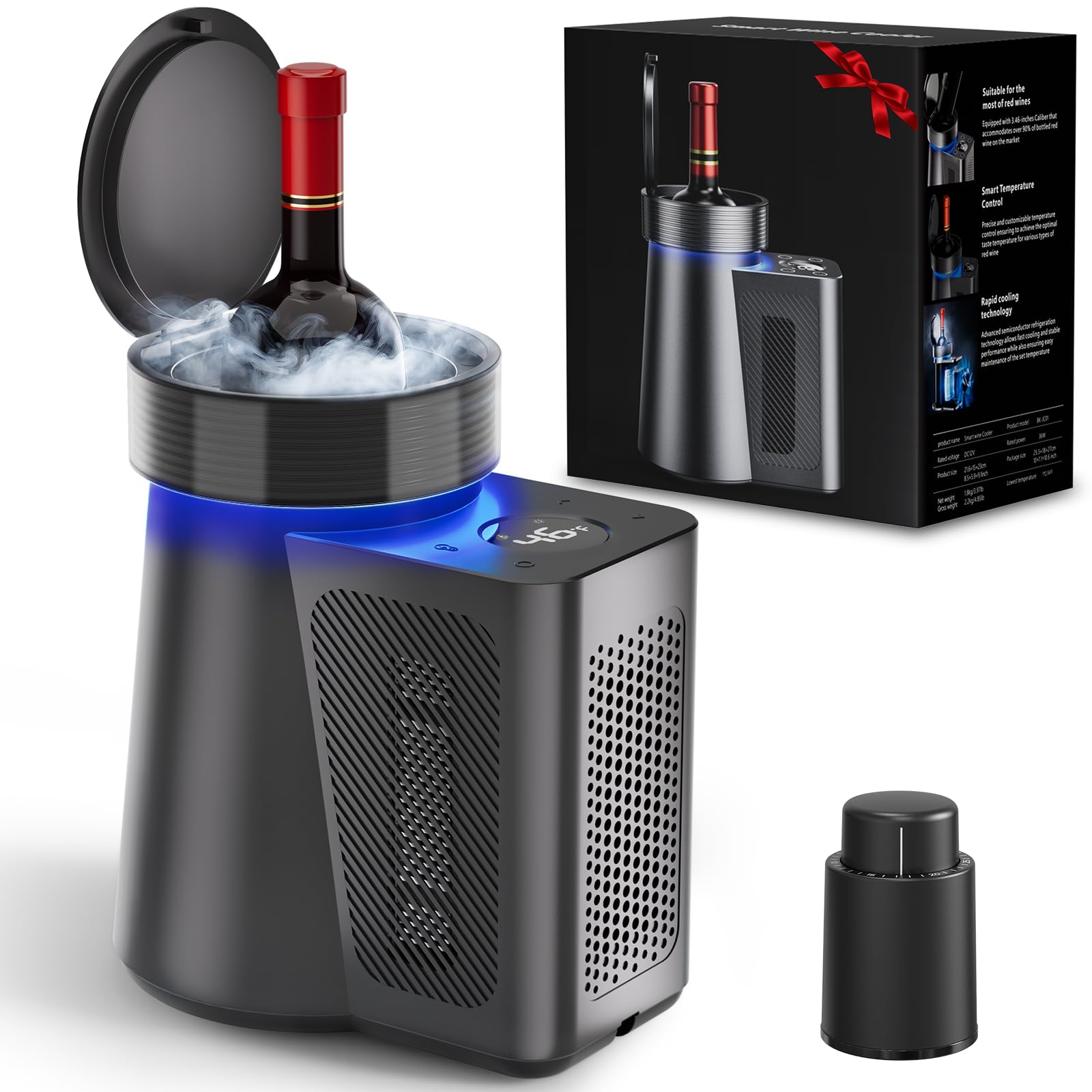 Photo 1 of ?Newise Wine Chiller & Temperature Keeper for Standard 750ml Bottles, Electric Chiller Maintains Perfect Temp, Low-Noise, Christmas Gift Set for Wine Lovers?