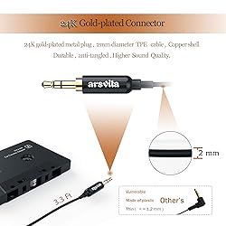 arsvita Car Audio Cassette to Aux Adapter, 3.5 MM