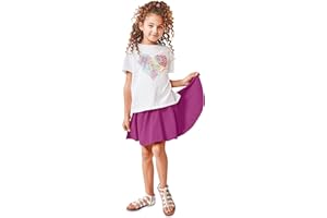 KIDPIK Fun & Flairy Skirt & Active Short Hybrid - Choose from Stripe Knit, Double Ruffles, Front Tie or Basic Skater Swing