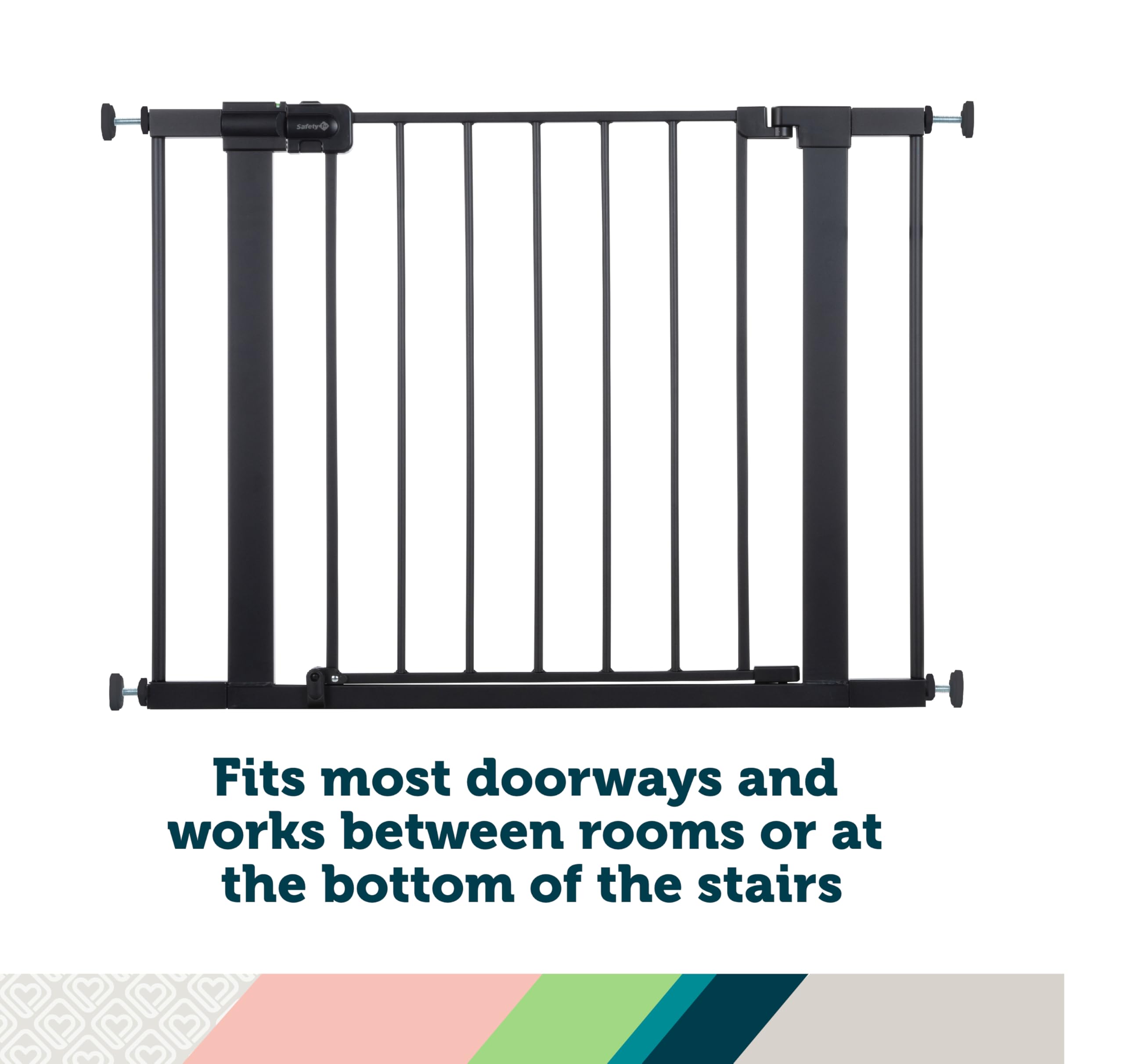 Safety 1st Easy Install 28'' Walk Thru Gate, Fits Between 29'' and 38'', Black, 1-Pack,(GA105CBLK)