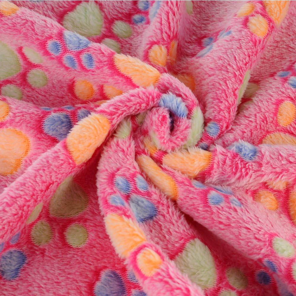 iNNEXT 3 Pack Puppy Blanket for Pet Cushion Small Dog Cat Bed Soft Warm Sleep Mat, Pet Dog Cat Puppy Kitten Soft Blanket Doggy Warm Bed Mat Paw Print : Pet Supplies