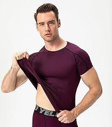 3 Pack Men's Compression Shirts Short Sleeve