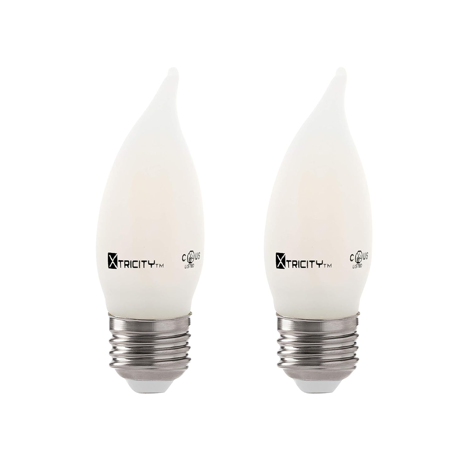 LED 6W Flame Tip Frosted Filament Chandelier Light Bulb, 60W Equivalent