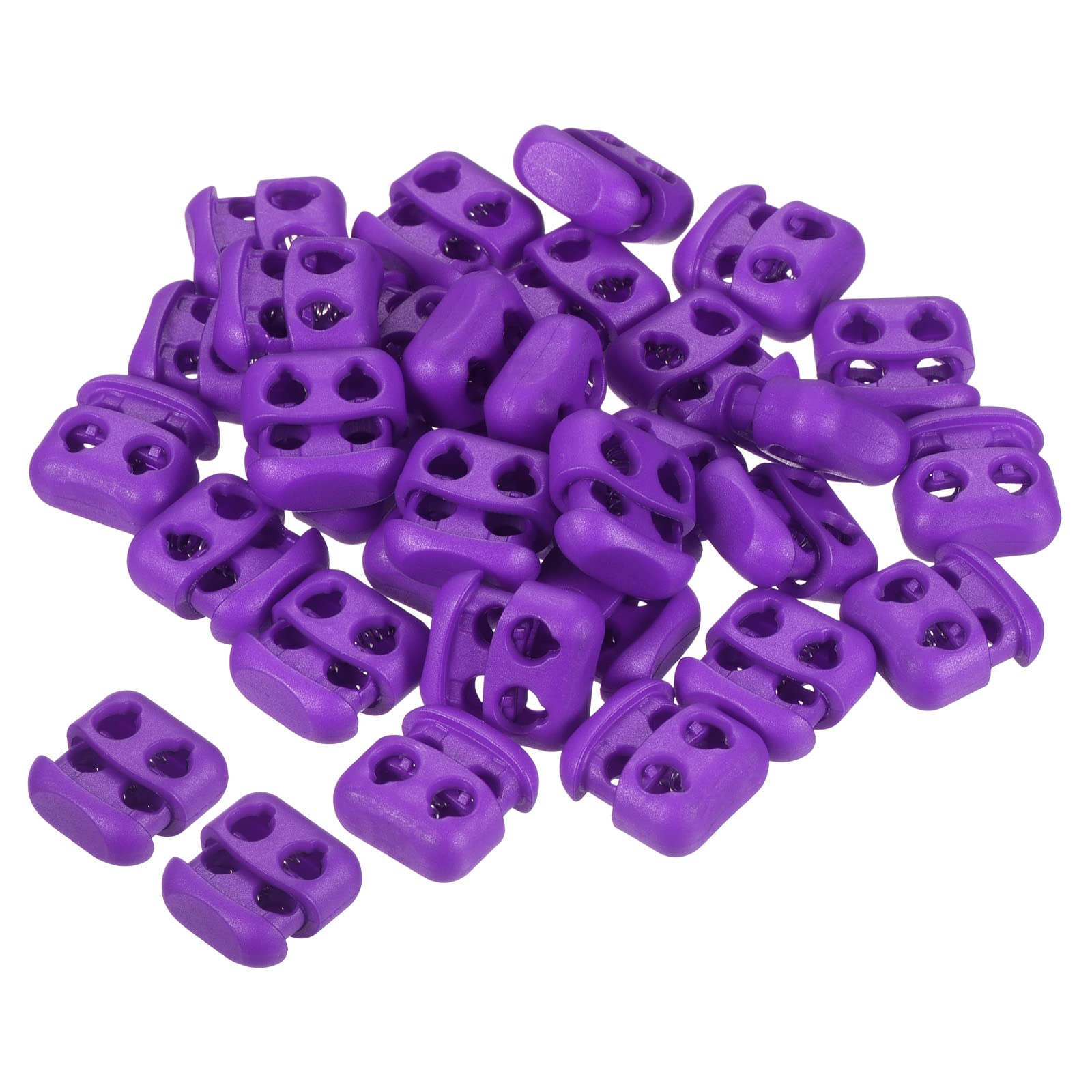 PATIKIL Cord Locks, 30 Pack Oval Spring Toggle Stopper for Drawstring Bag Shoelaces, Purple