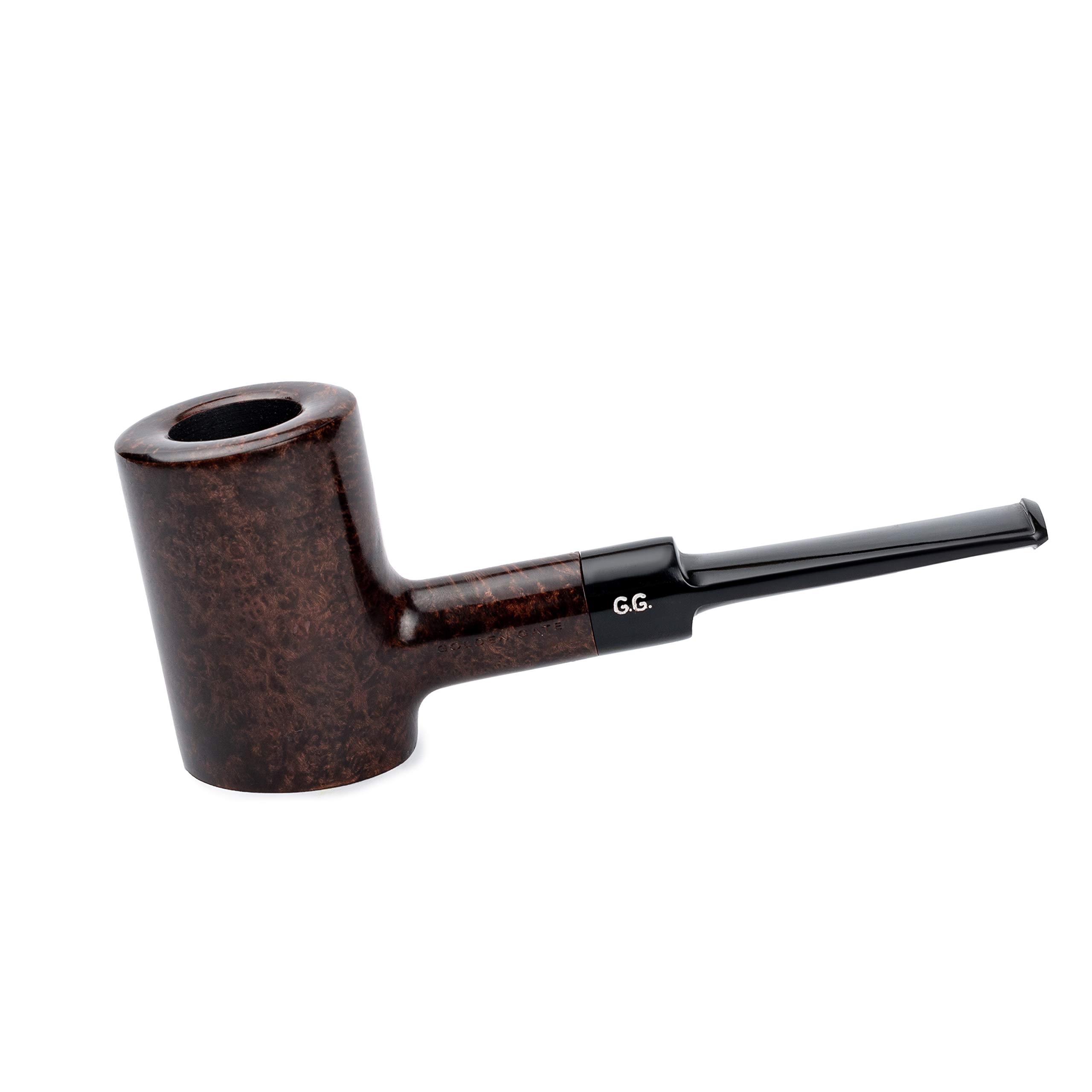 Wooden Tobacco Pipe - Poker Series, Handcrafted from Briar Root, Fits 9mm Filter (Brown)