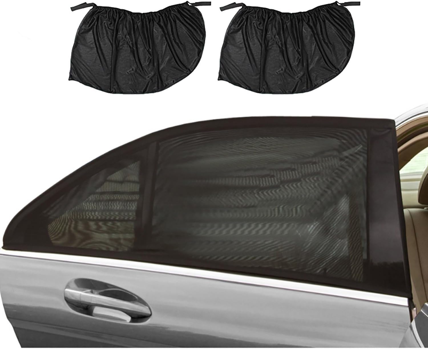 Universal Car Sun Shades Covers, Efanty 2 Pack Small Size(100*54CM)Rear Side Window Baby Sun Shade Blinds Mesh Visor Provides Maximum UV Rays Protection for Infants, Children, and Pets ,Fits Most Cars