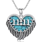 MEIDERBO Angel Number Necklace for Women S925 Sterling Silver 111 222 333 444 555 777 888 999 Necklace Angel Wing 1111 Pendant Numerology Jewelry Gift for Birthday Christmas