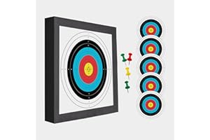 - QI HUO JU - Archery Target EVA Foam Targets for Youth Beginner Backyard Shooting Targeting, 20'' Durable Bow and Arrow Practice Target Block with 5 Target Paper, 4 Pins