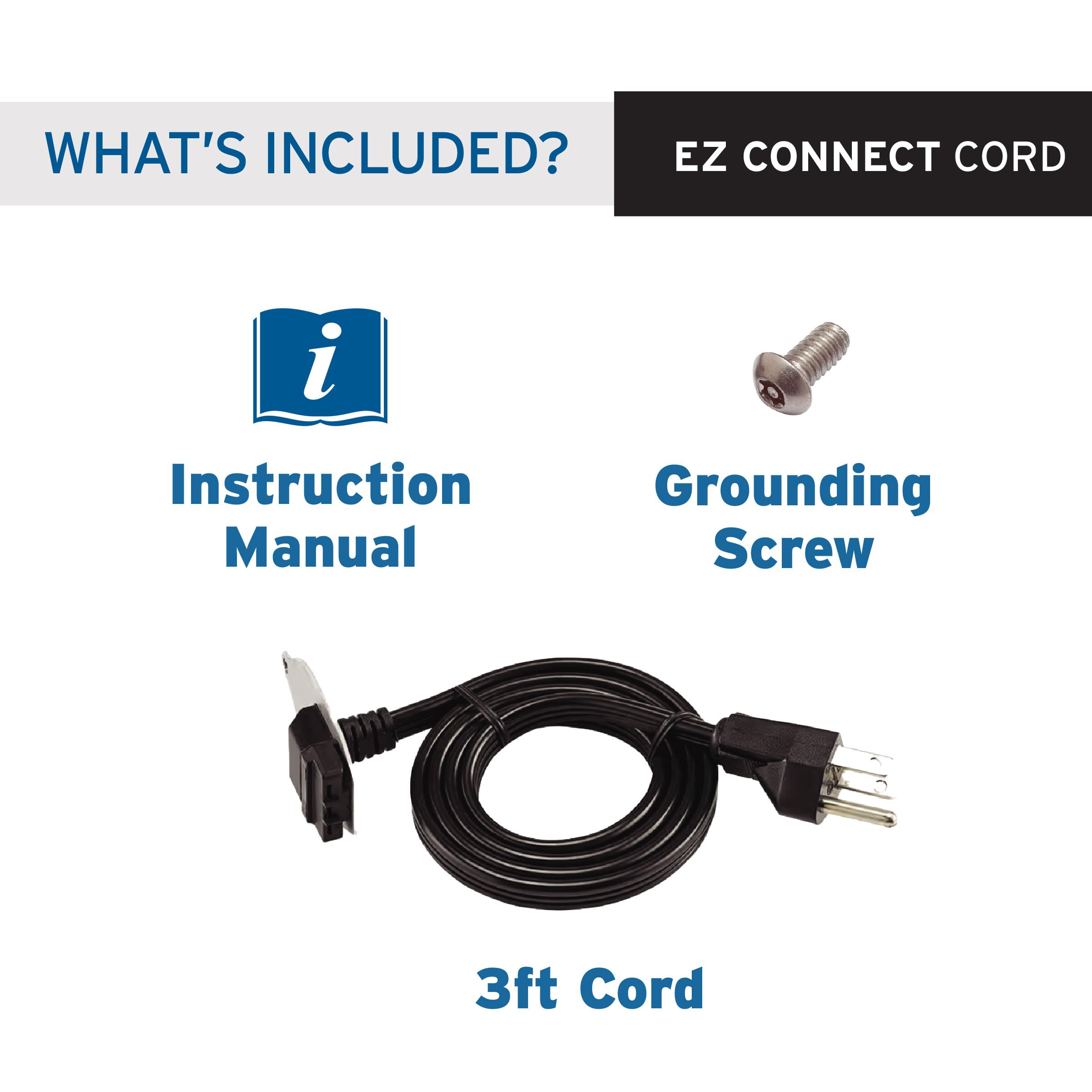 INSINKERATOR Garbage Disposal EZ Connect 3-Foot Power Cord for EZ Connect Power and Advanced Series Continuous Feed Food Waste Disposer Models, CRD-EZ, Black