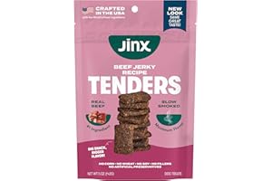 Jinx Beef Tenders Jerky Dog Treats – Soft & Chewy, All Natural Dog Jerky Treats with Grass-Fed Beef - Pet Products for All Dogs (Puppies, Adults & Seniors) - 5oz