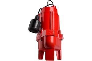 Red Lion RL50WA 115 Volt, 1/2 HP, 7200 GPH Sewage Pump with Piggyback Tethered Switch and 20-Ft. Power Cord, Red, 14942663