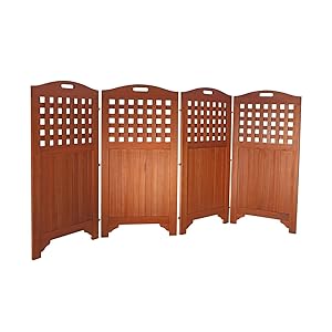 VIFAH V163 Acacia Hardwood Privacy Screen
