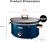 Tower Cavaletto 6.5 L Slow Cooker Midnight Blue Rose Gold T16043MNB view 6
