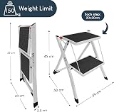Home Vida 2 Step Ladder Heavy Duty Steel Portable Folding 150kg Max view 2